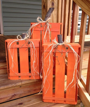 Fall Porch Wooden Pumpkins